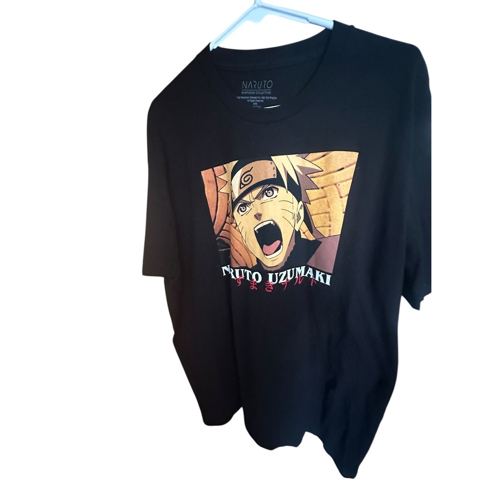 Naruto Shippuden Uzumaki Anime Graphic T-Shirt Black XL VIZ Media Mens Tee